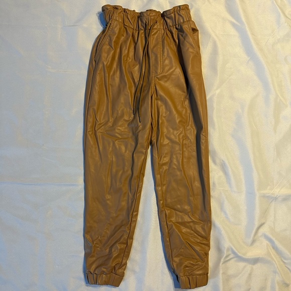 Abercrombie and Fitch Faux Leather Jogger Style Pants - SIZE SMALL - Picture 1 of 9